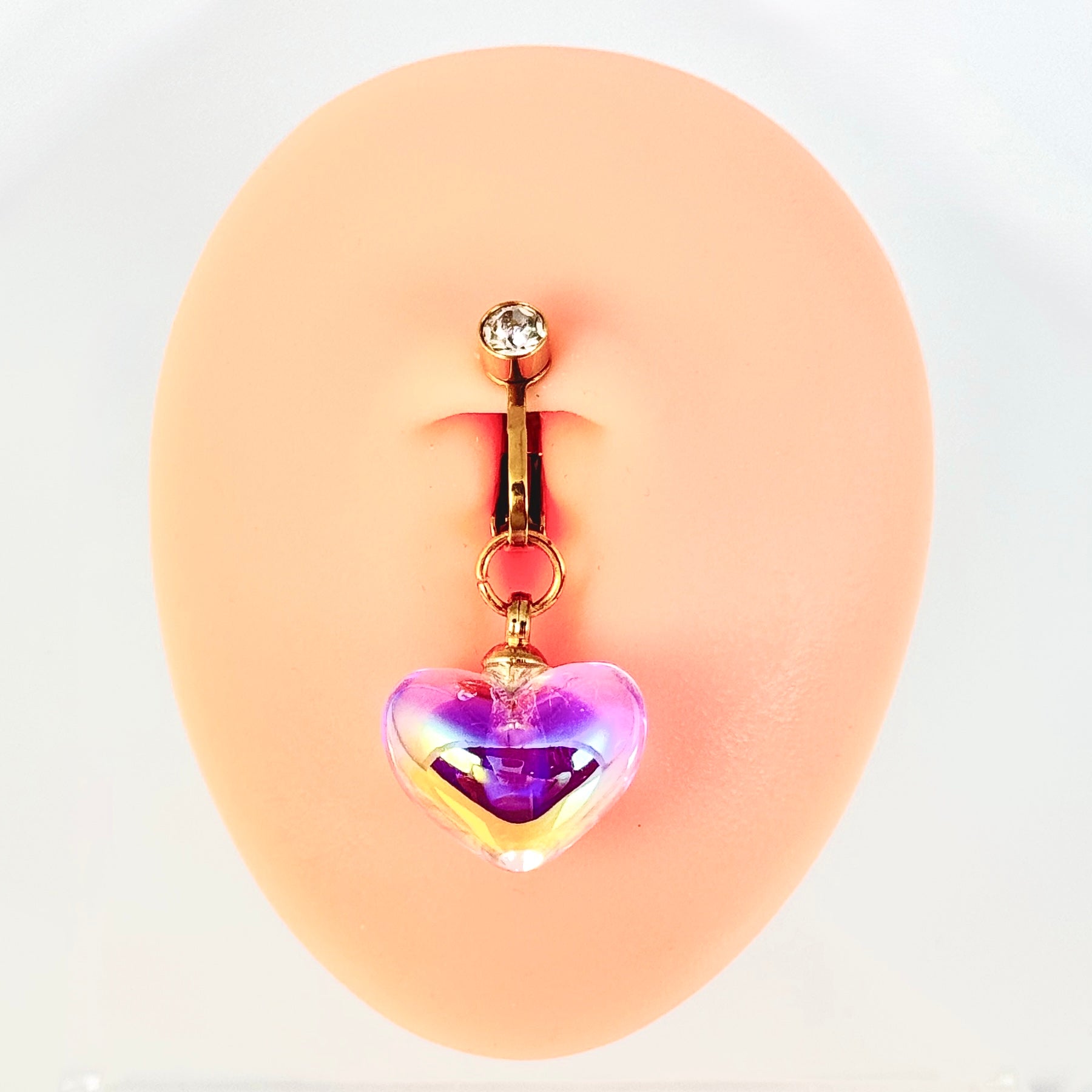 Aurora Heart Faux Belly Button Jewelry