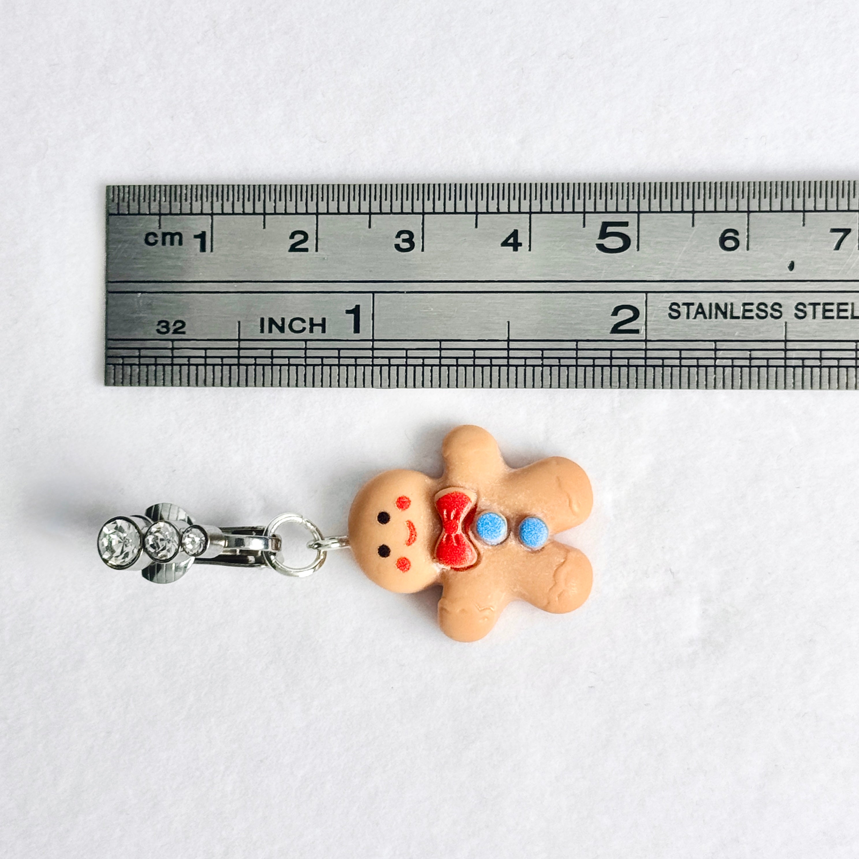 Gingerbread Man Non-Piercing Navel Ring