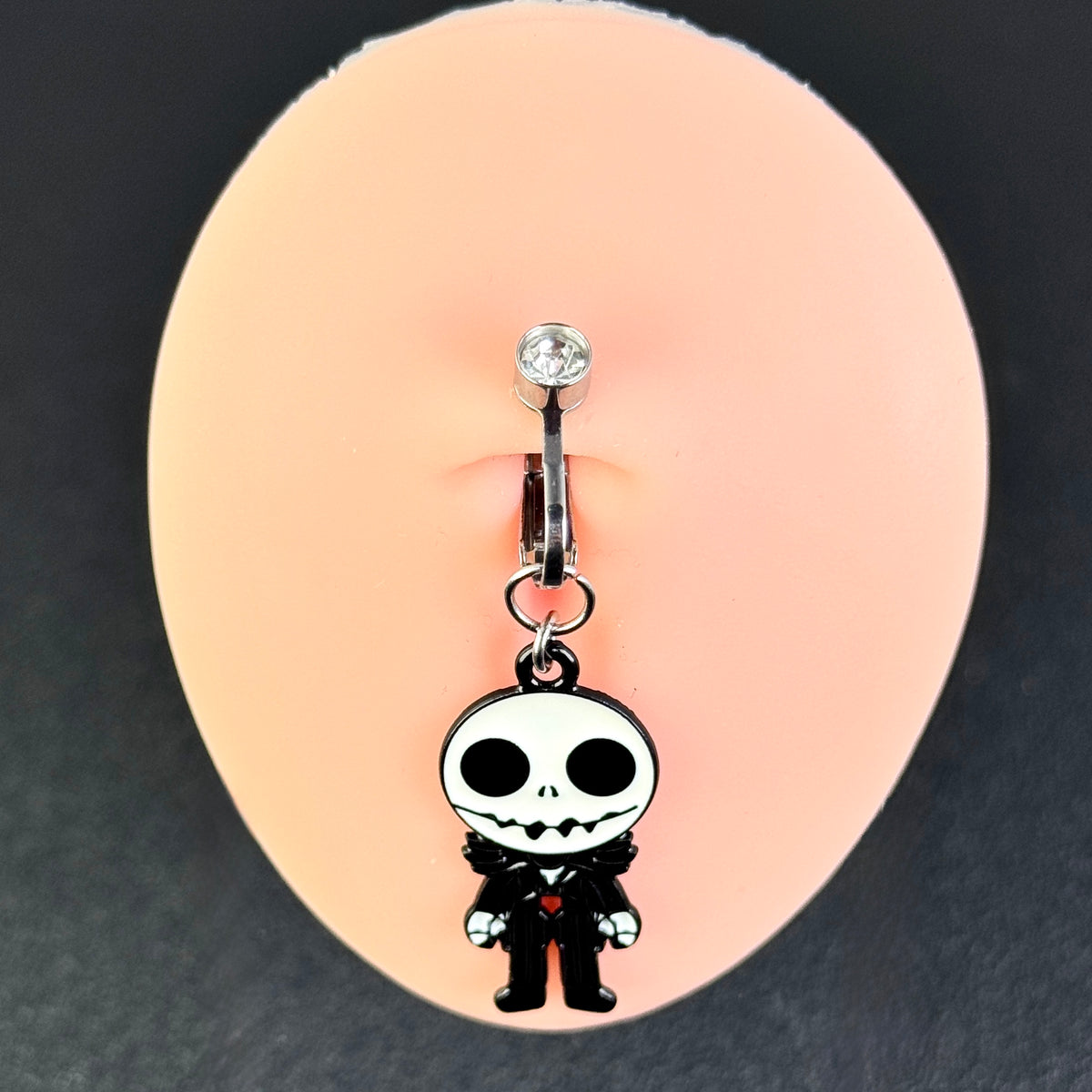 Spooky Skull Doll Halloween Belly Ring