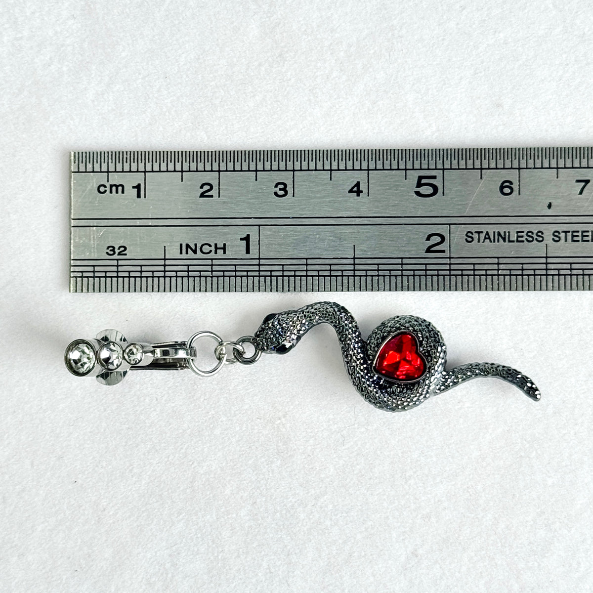Crimson Serpent Navel Ring