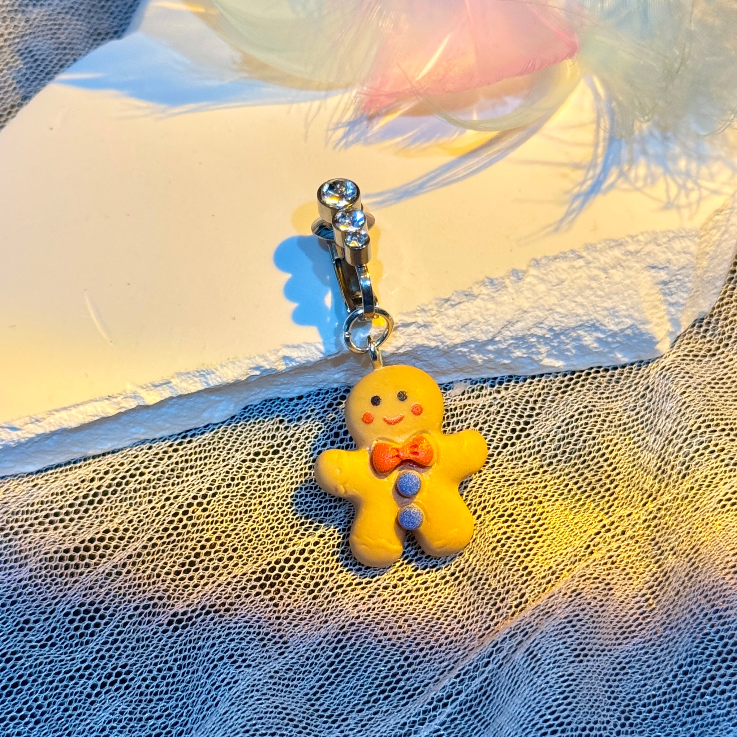 Gingerbread Man Non-Piercing Navel Ring