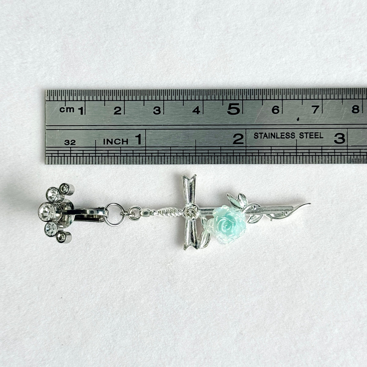 Frozen Rose Dagger Navel Charm