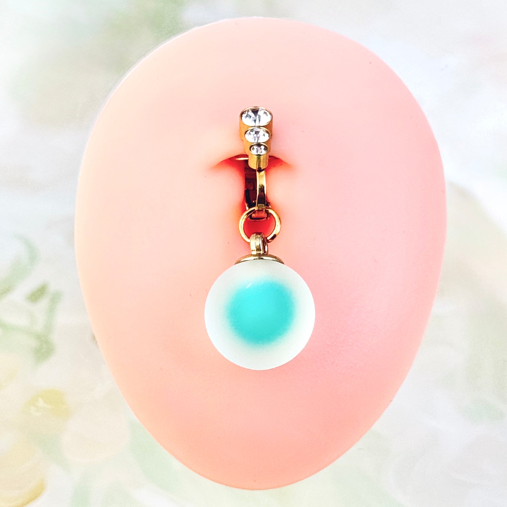 Non-piercing crystal ball navel jewelry