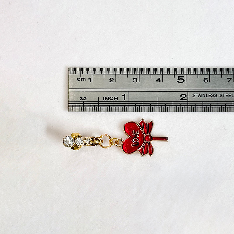 Love Ribbon Heart Belly Clip