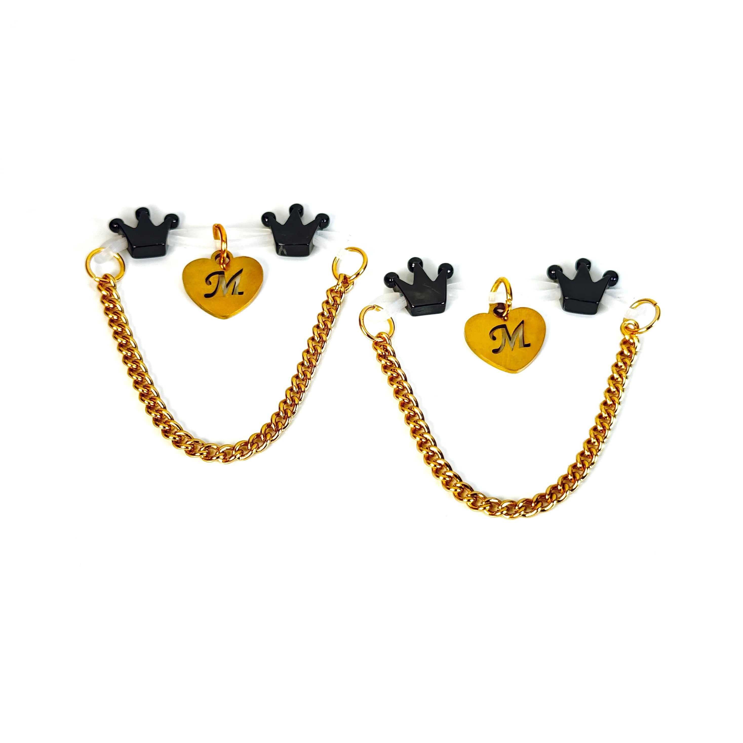 Customized initial gold crown clip