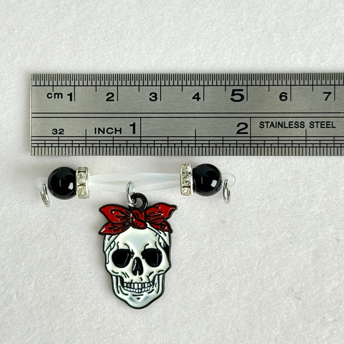 Red Bow Skull Gothic Nipple Jewelry