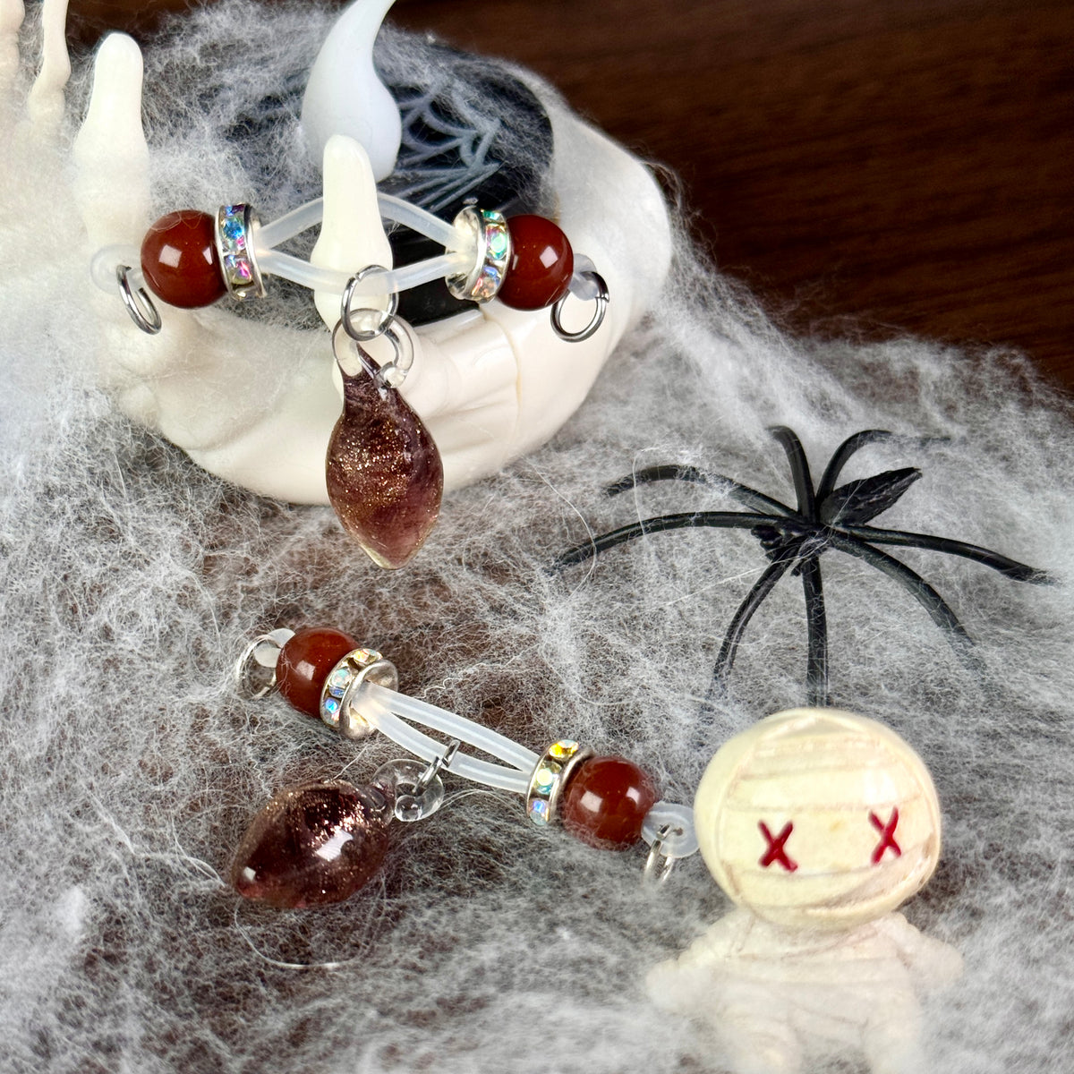 Dark Crystal Drop Halloween Nipple Ring