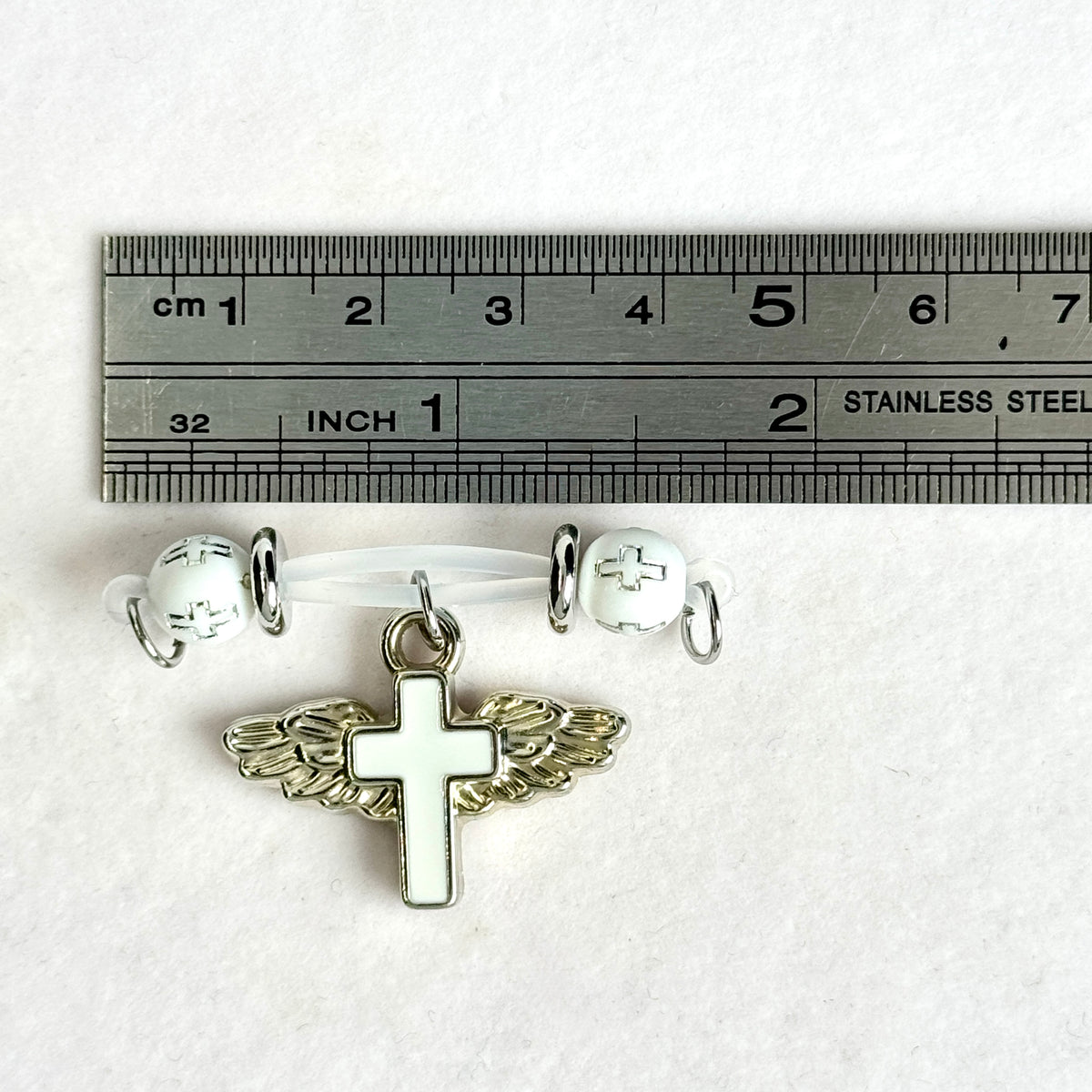 White Angel Wing Cross Non-Piercing Nipple Clamp