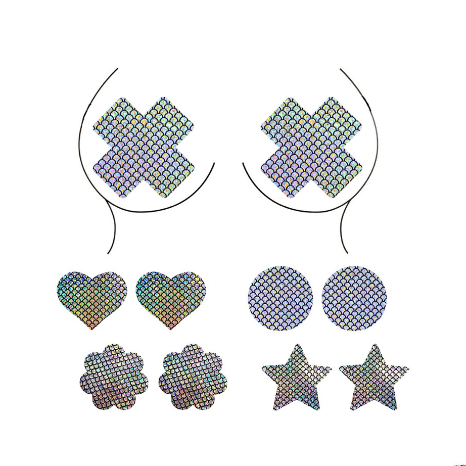 Iridescent Mermaid Scale Nipple Covers