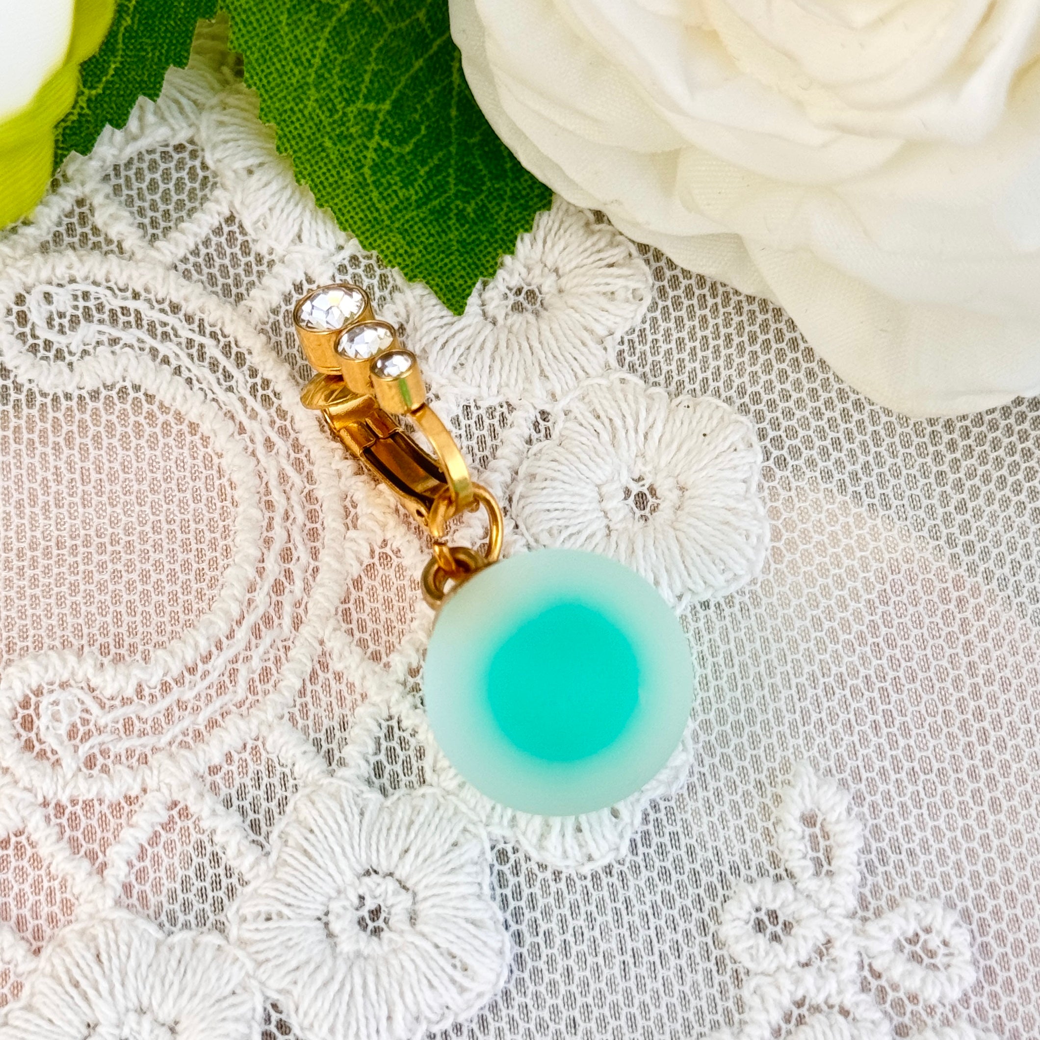 Non-piercing crystal ball navel jewelry