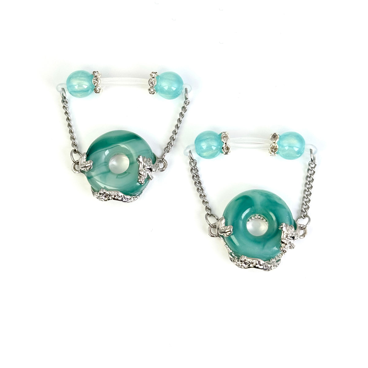 Aqua Moon Drop Nipple Clips