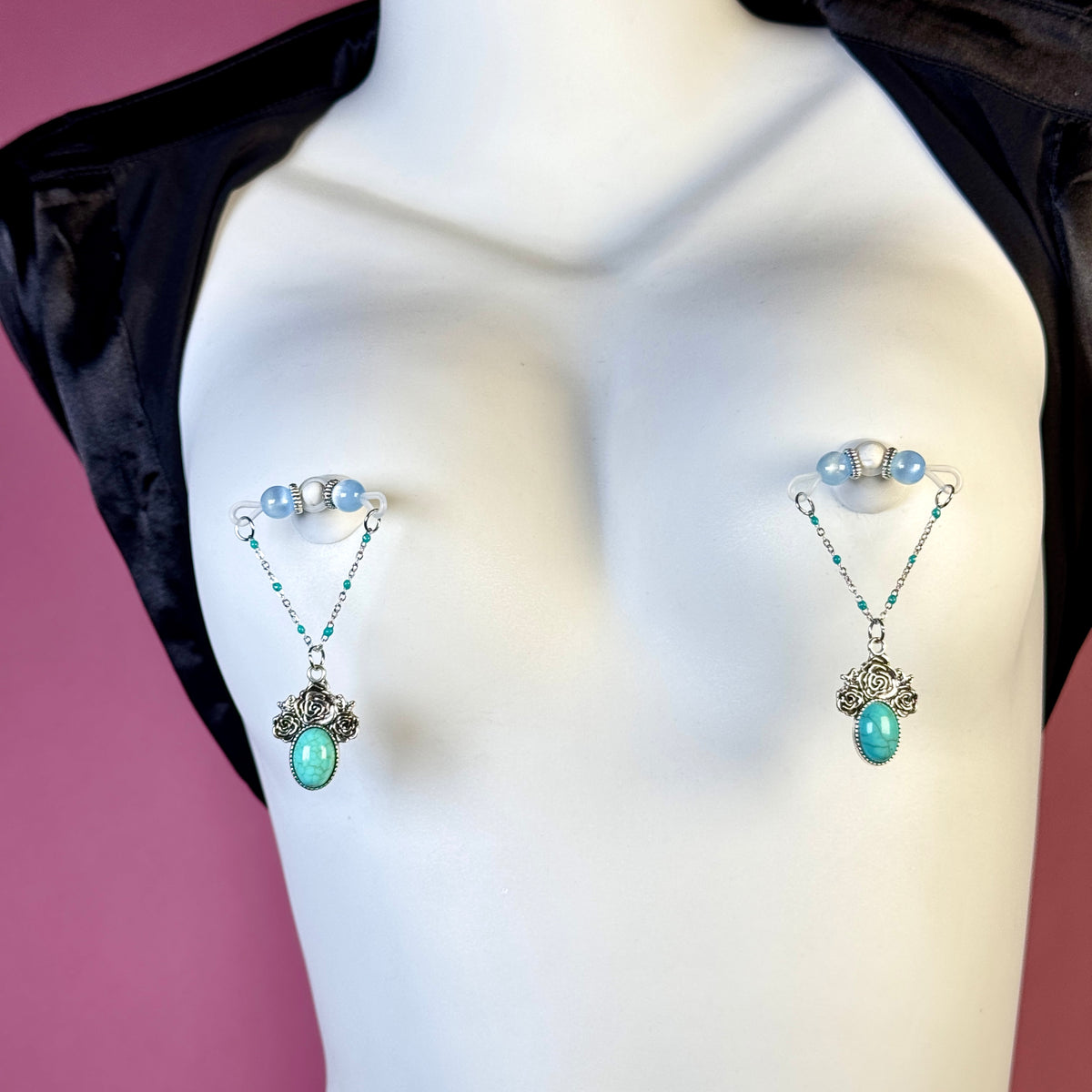 Vintage Rose Crystal Charm Nipple Jewelry