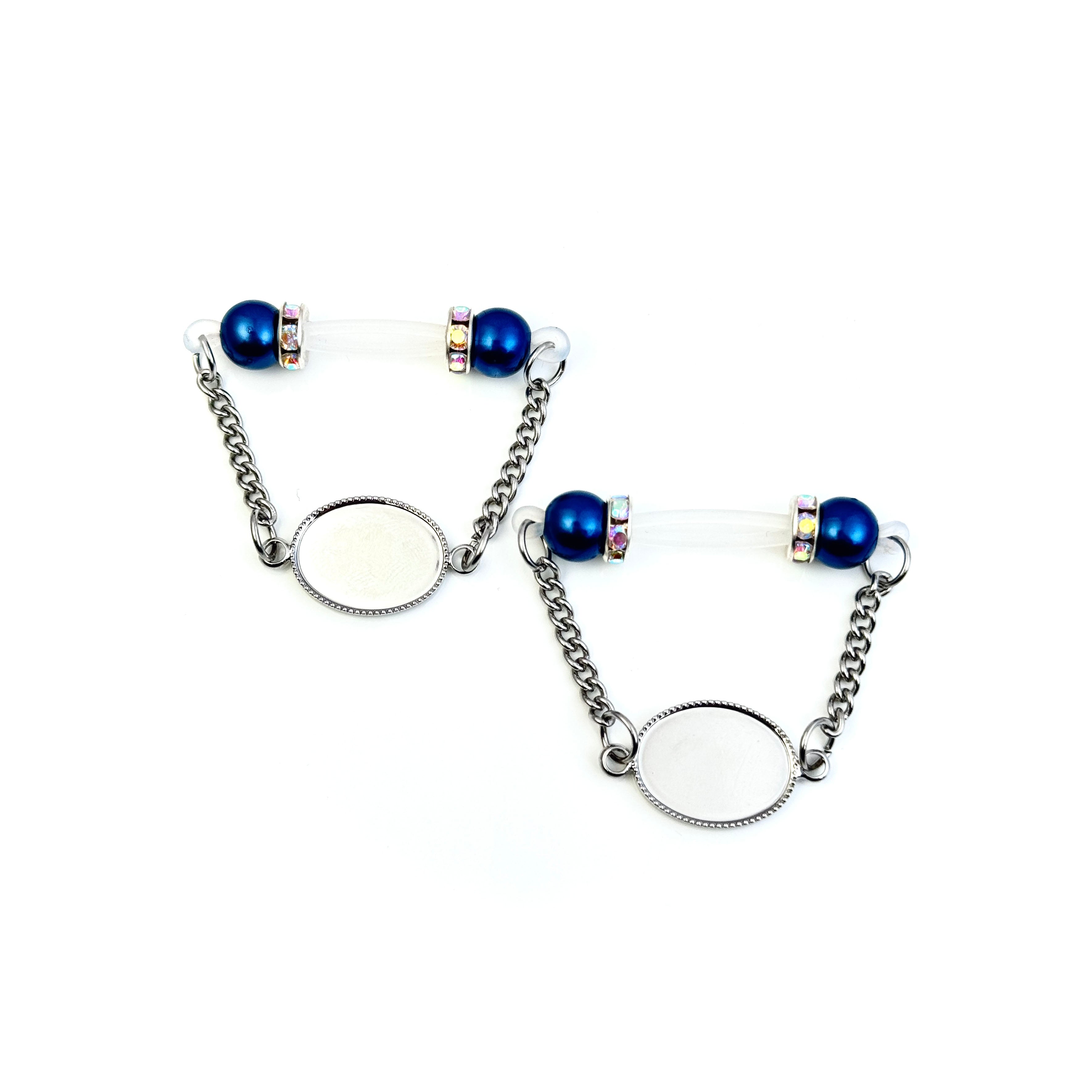 Ocean Blue Crystal Non-Piercing Nipple Jewelry