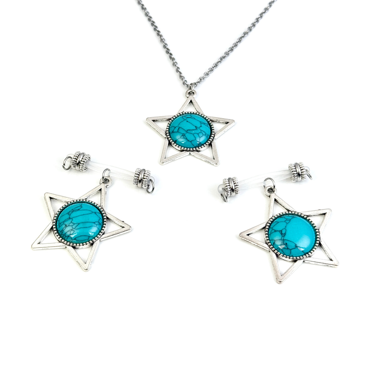 Mystic Star Turquoise Nipple Clamp Set