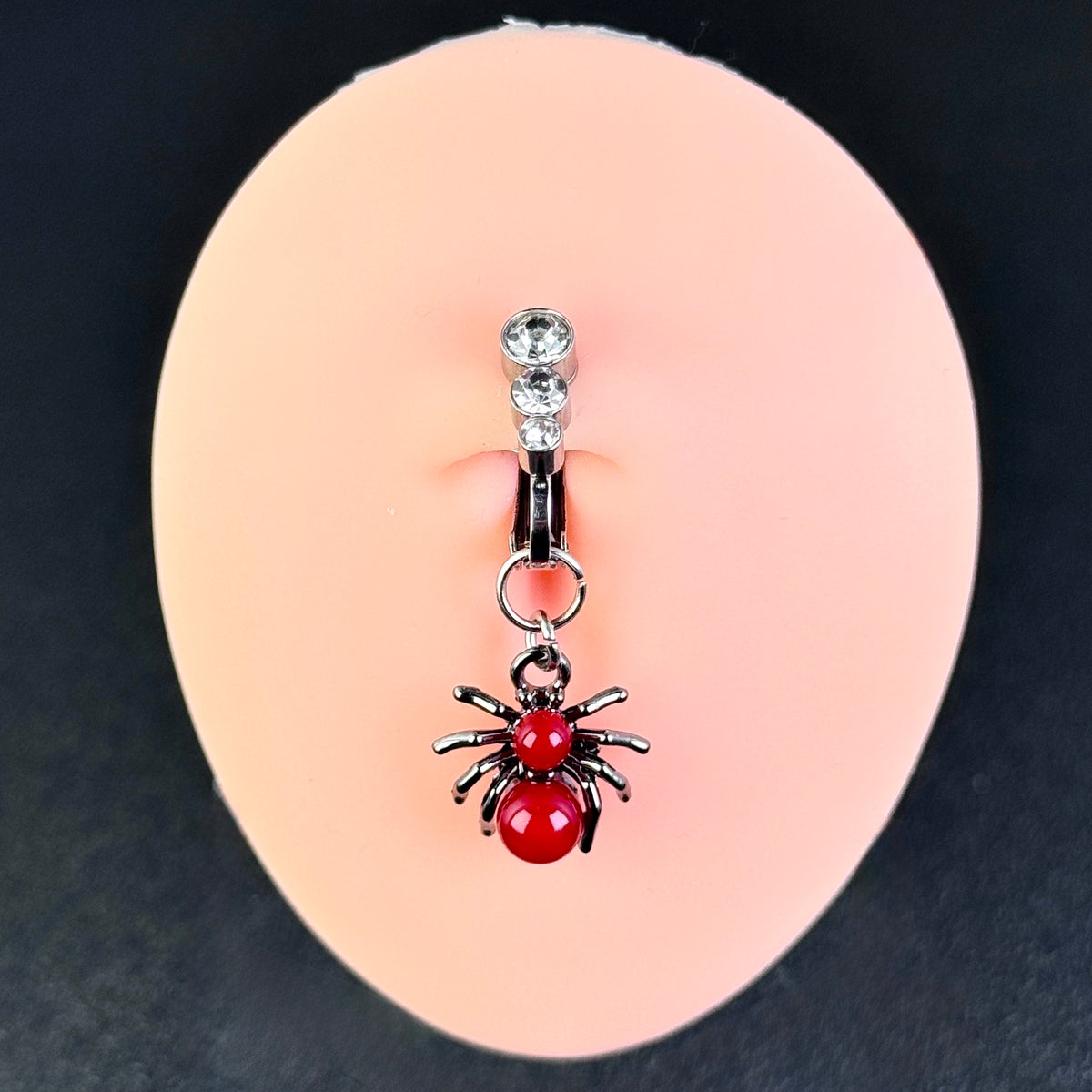 Crimson Spider Halloween Belly Ring