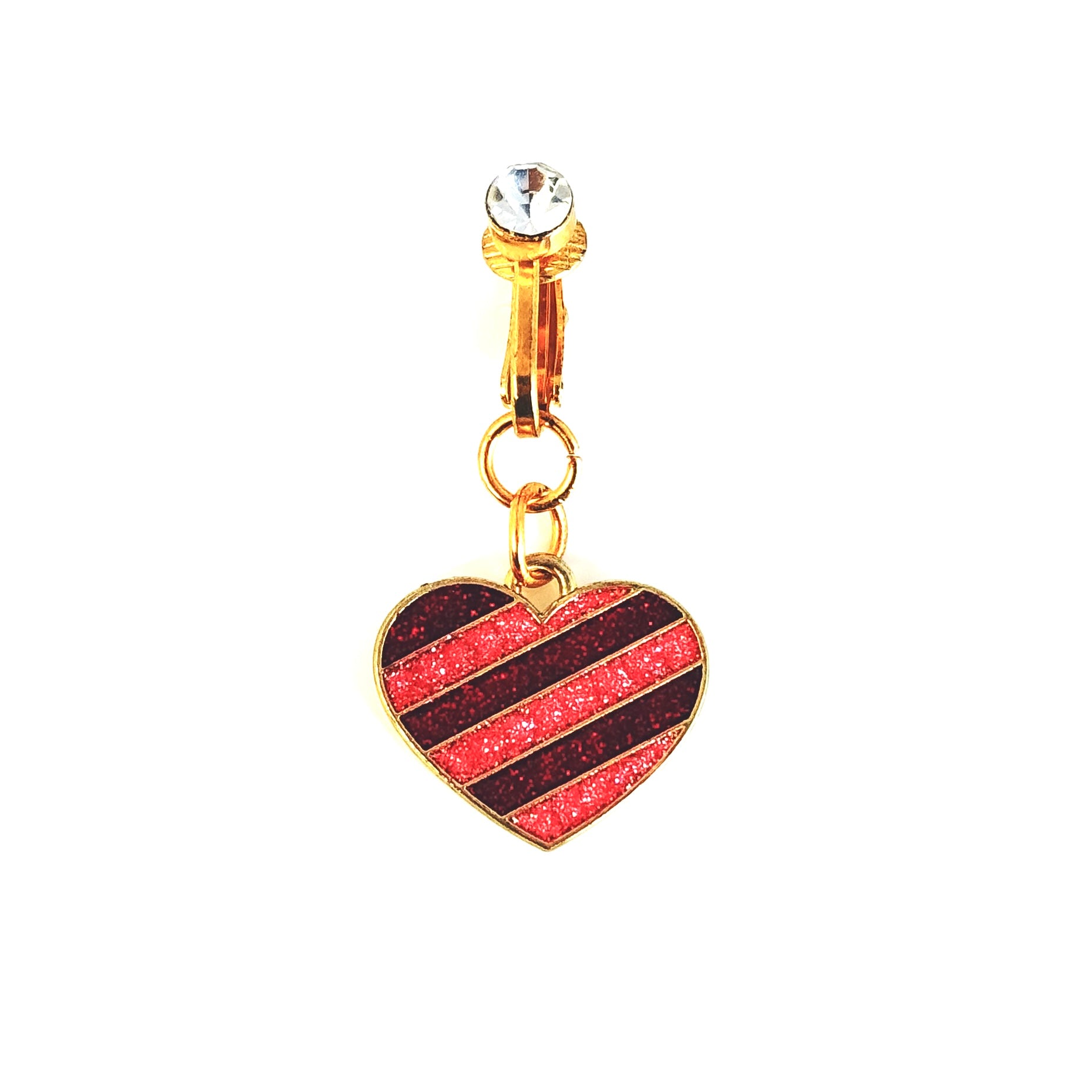 Ruby Heart Glow Faux Navel Ring