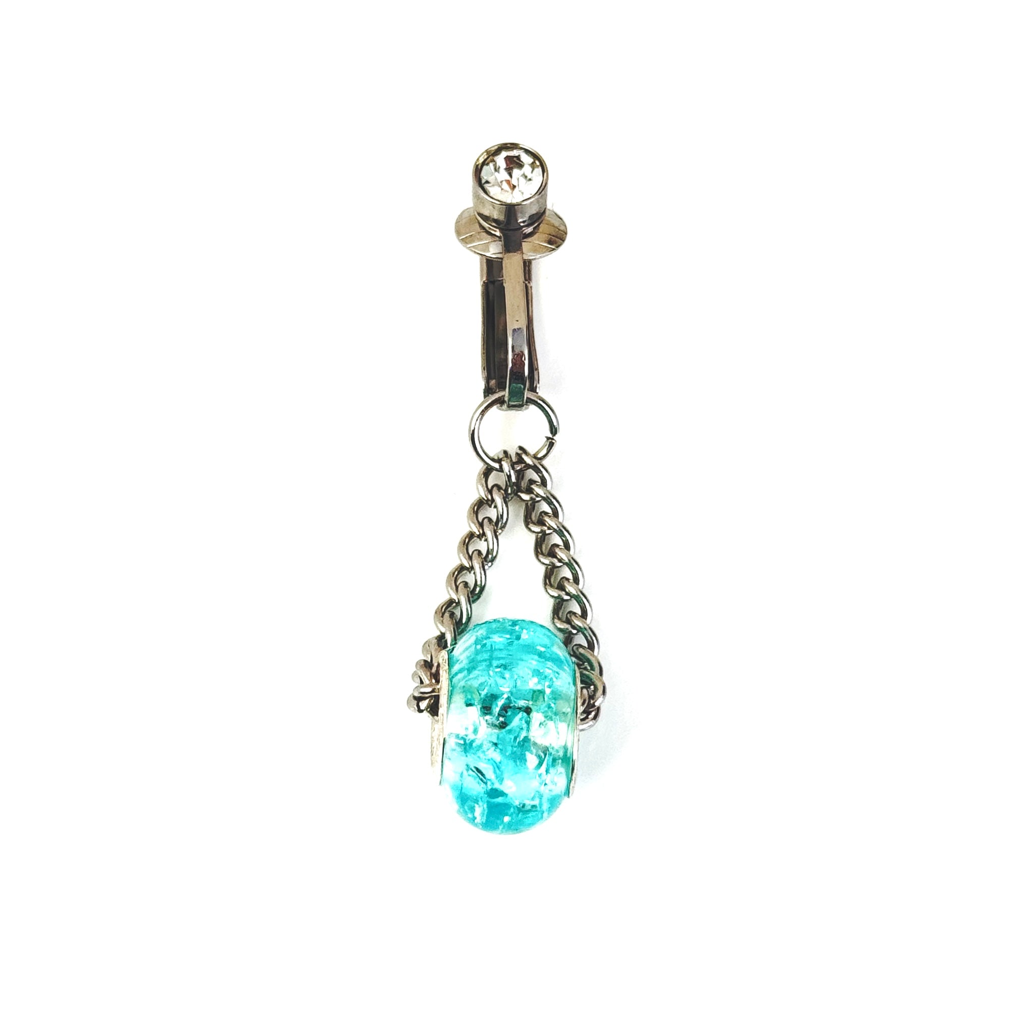 Aqua Crystal Navel Chain Piercing Jewelry