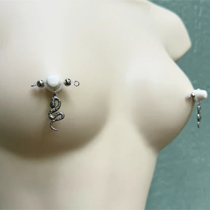 Snake-shaped nipple ring