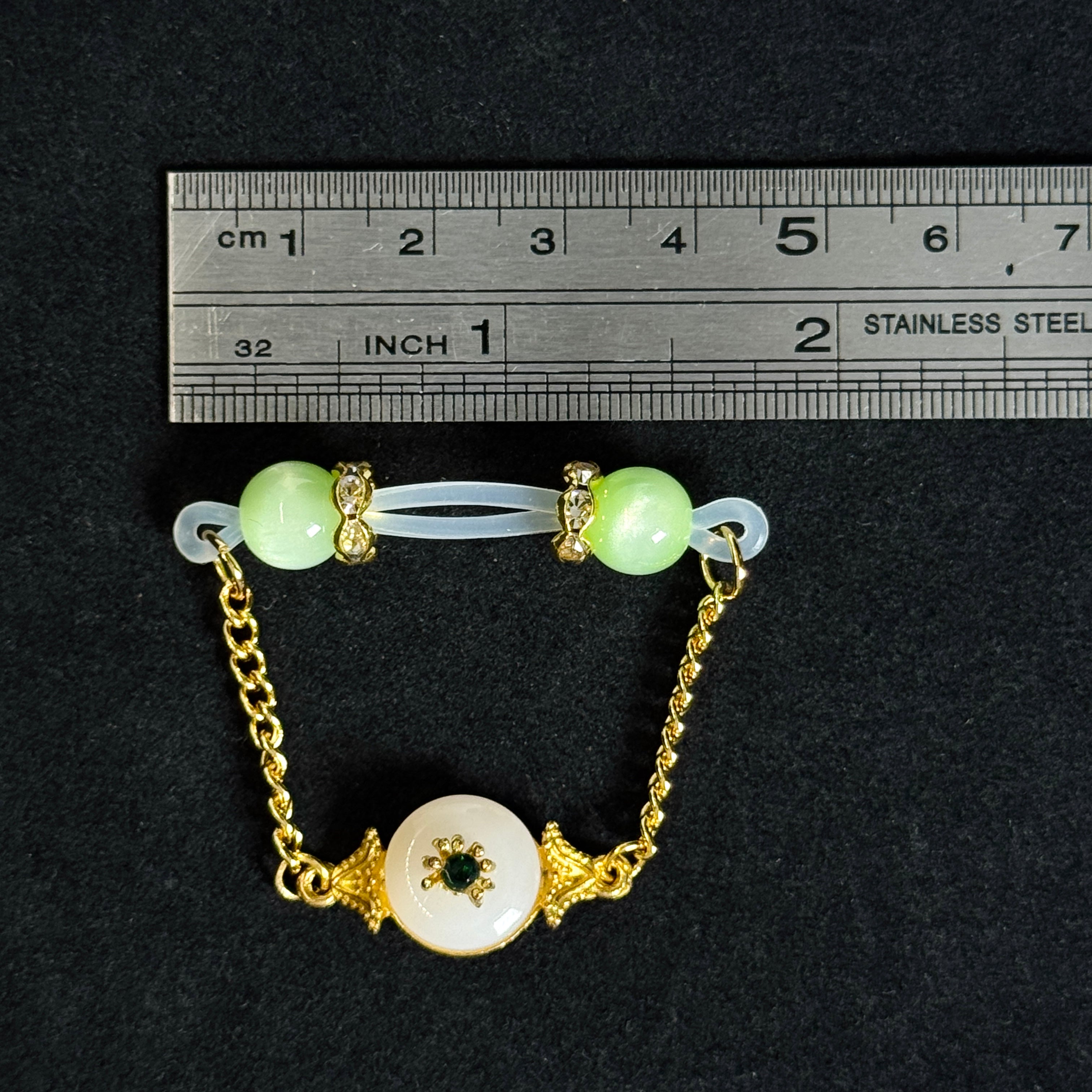 Jade nipple clamps + jade necklace