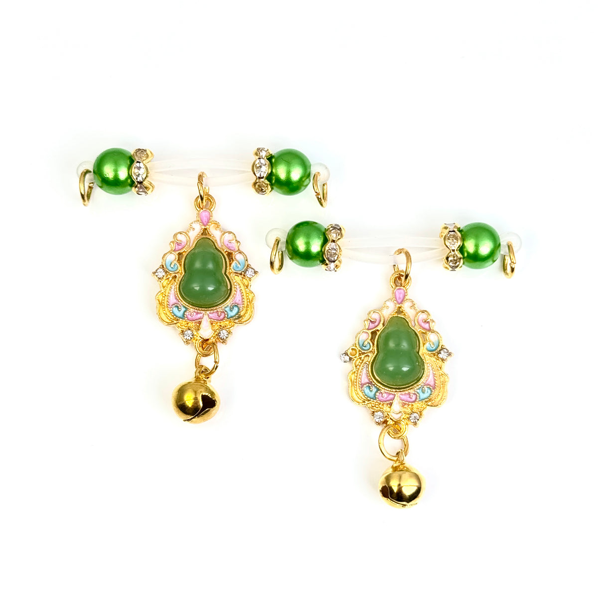 Emerald Bell Dangle Nipple Clamp