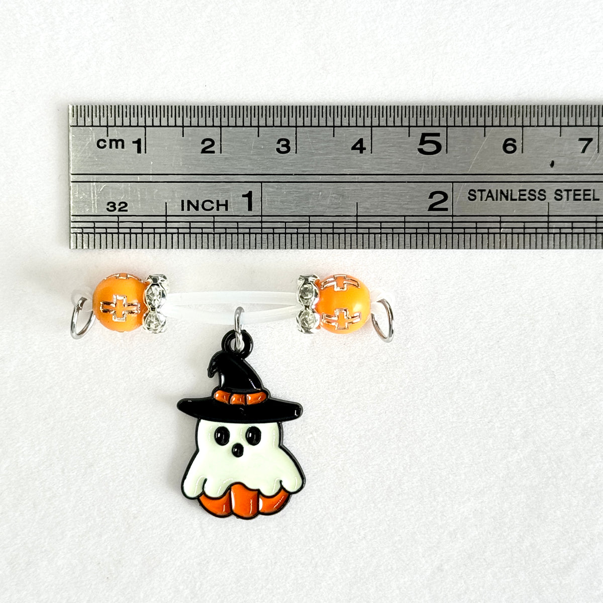 Pumpkin Ghost Witch Charm Nipple Ring