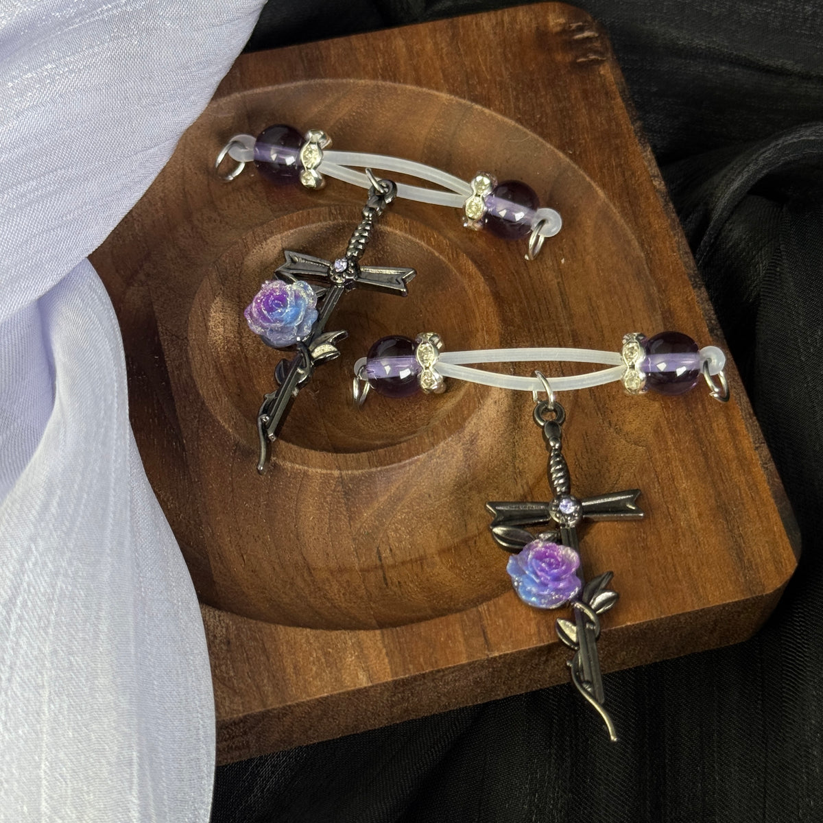 Mystic Crystal Cross Nipple Jewelry