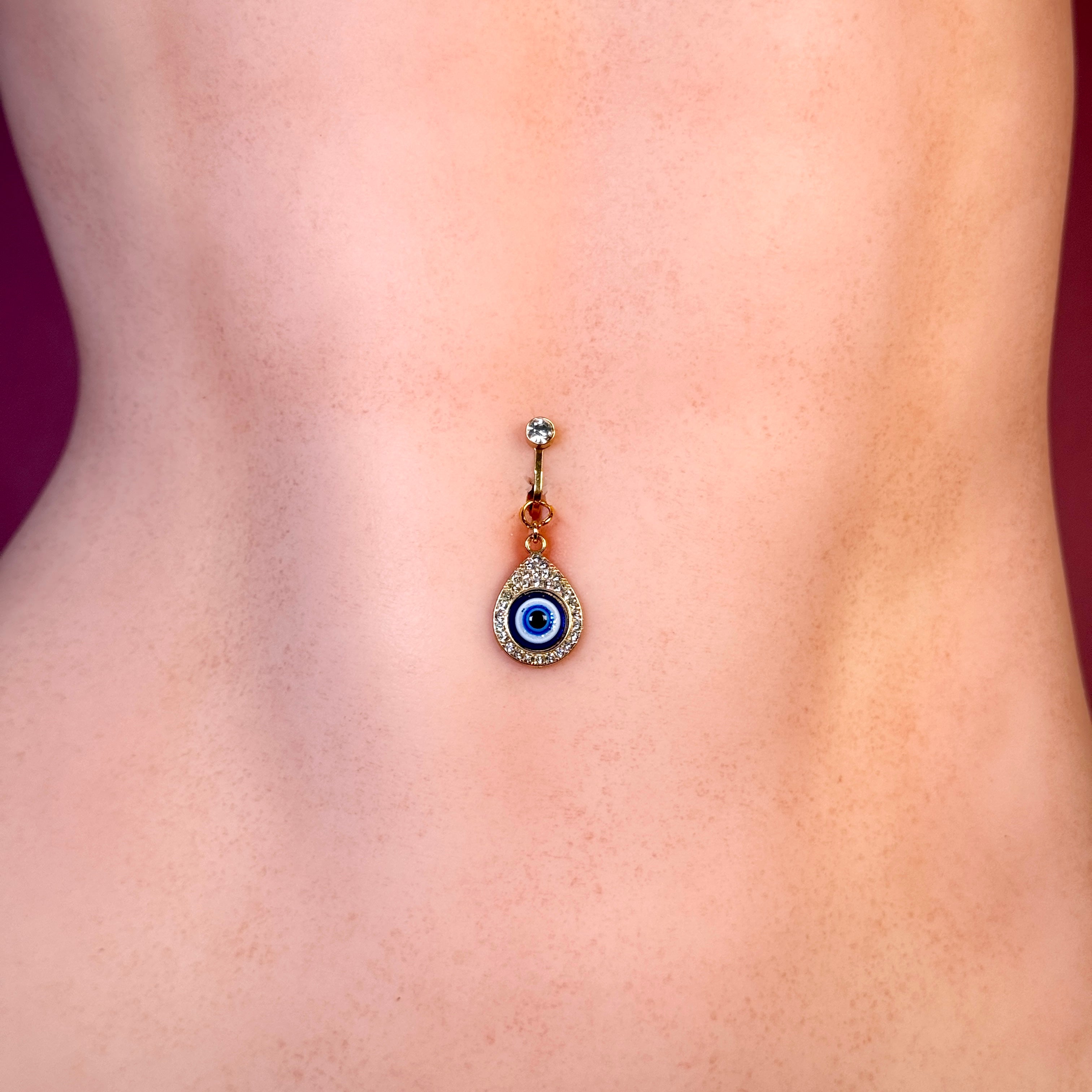 Luna Evil Eye Teardrop Navel Clip™