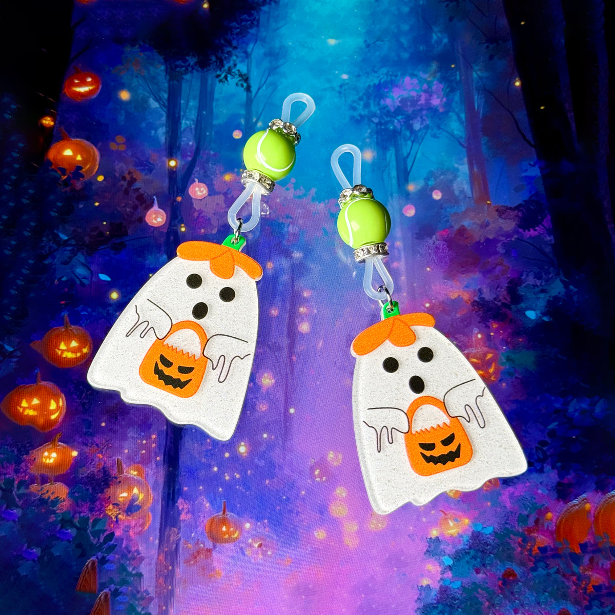 Pumpkin Ghost Charm Clip