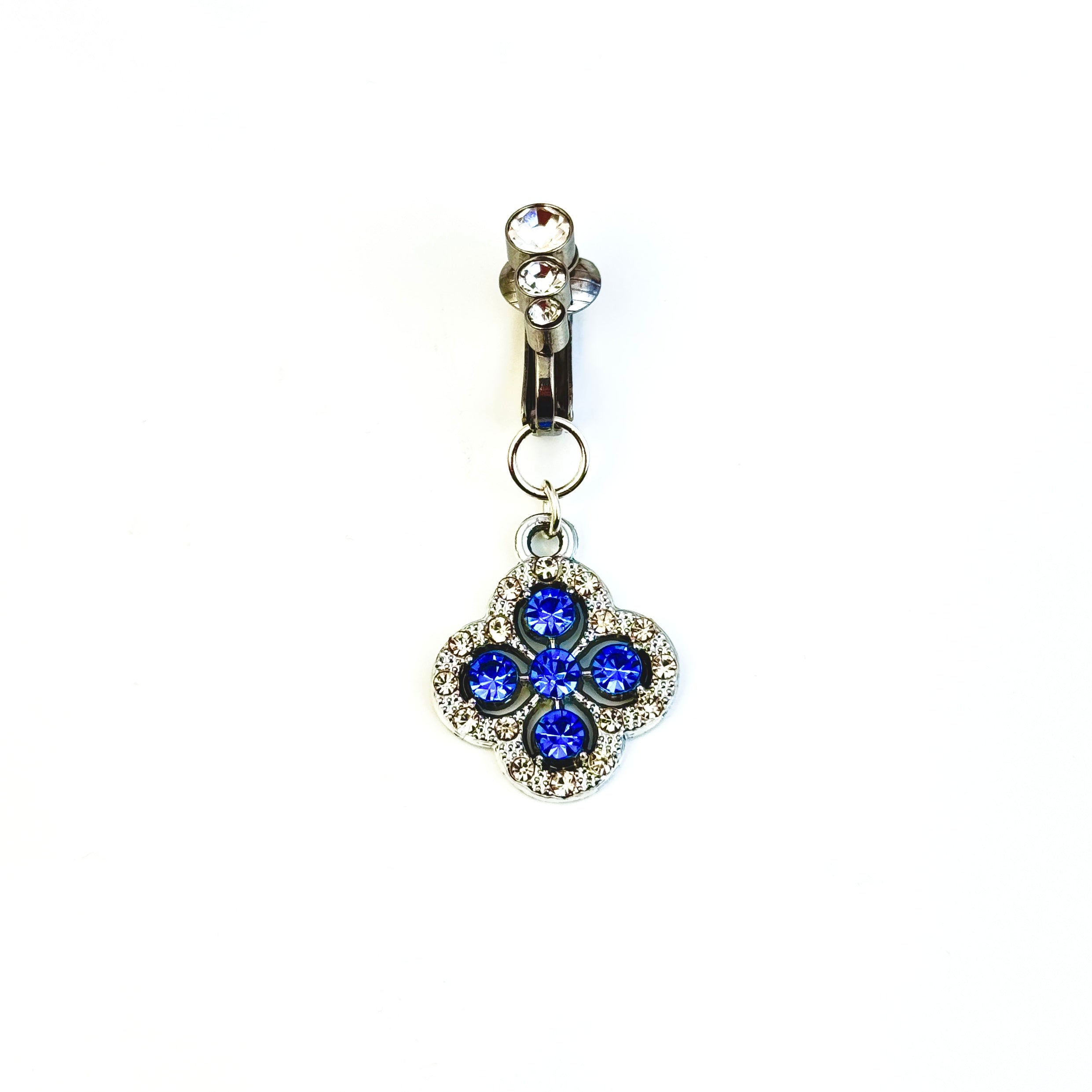 Sapphire Clover Belly Clip