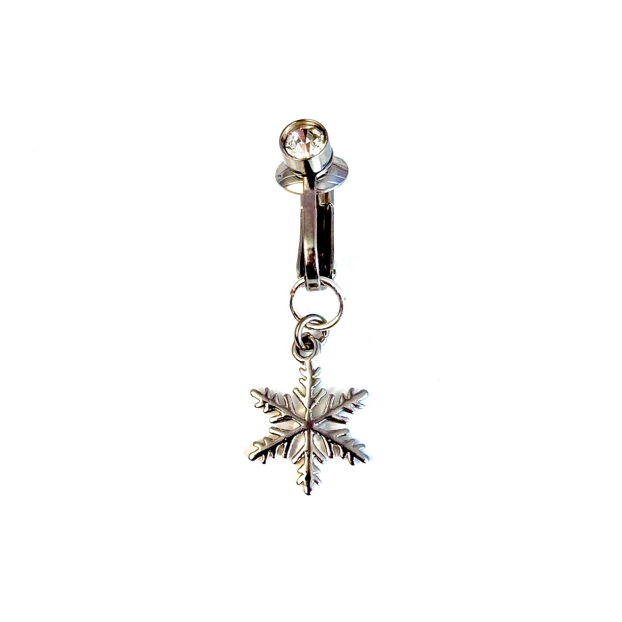 Crystal Snowflake Faux Belly Button Ring