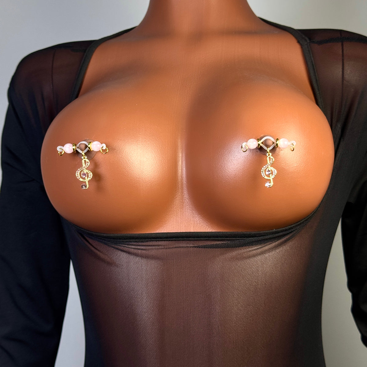 Pink Pearl Music Note Nipple Clamp