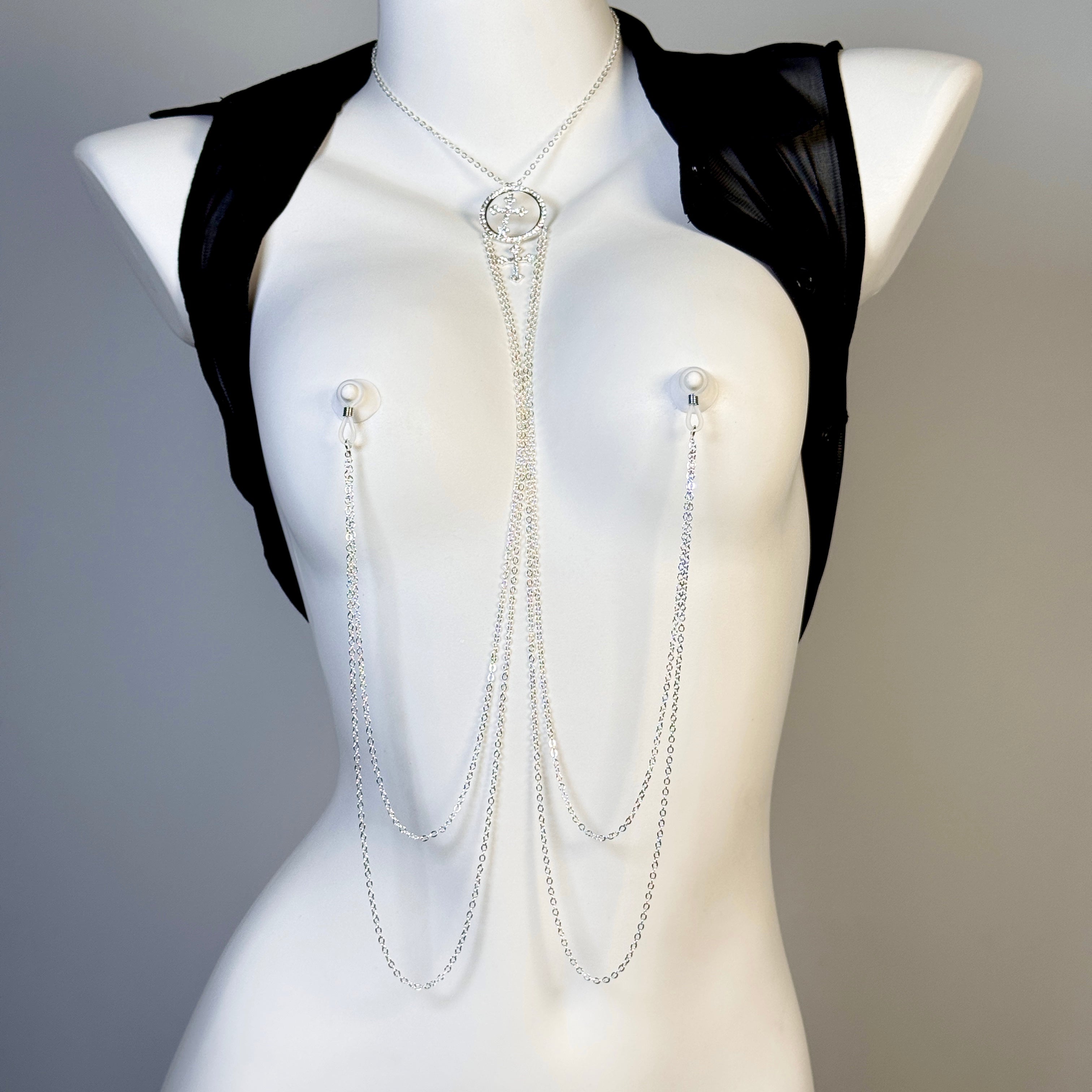 Celestial Cross Crystal Body Chain