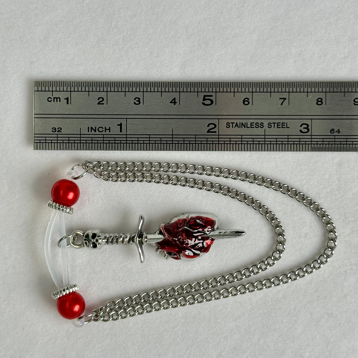 Blood Rose Heart Sword Gothic Nipple Chain