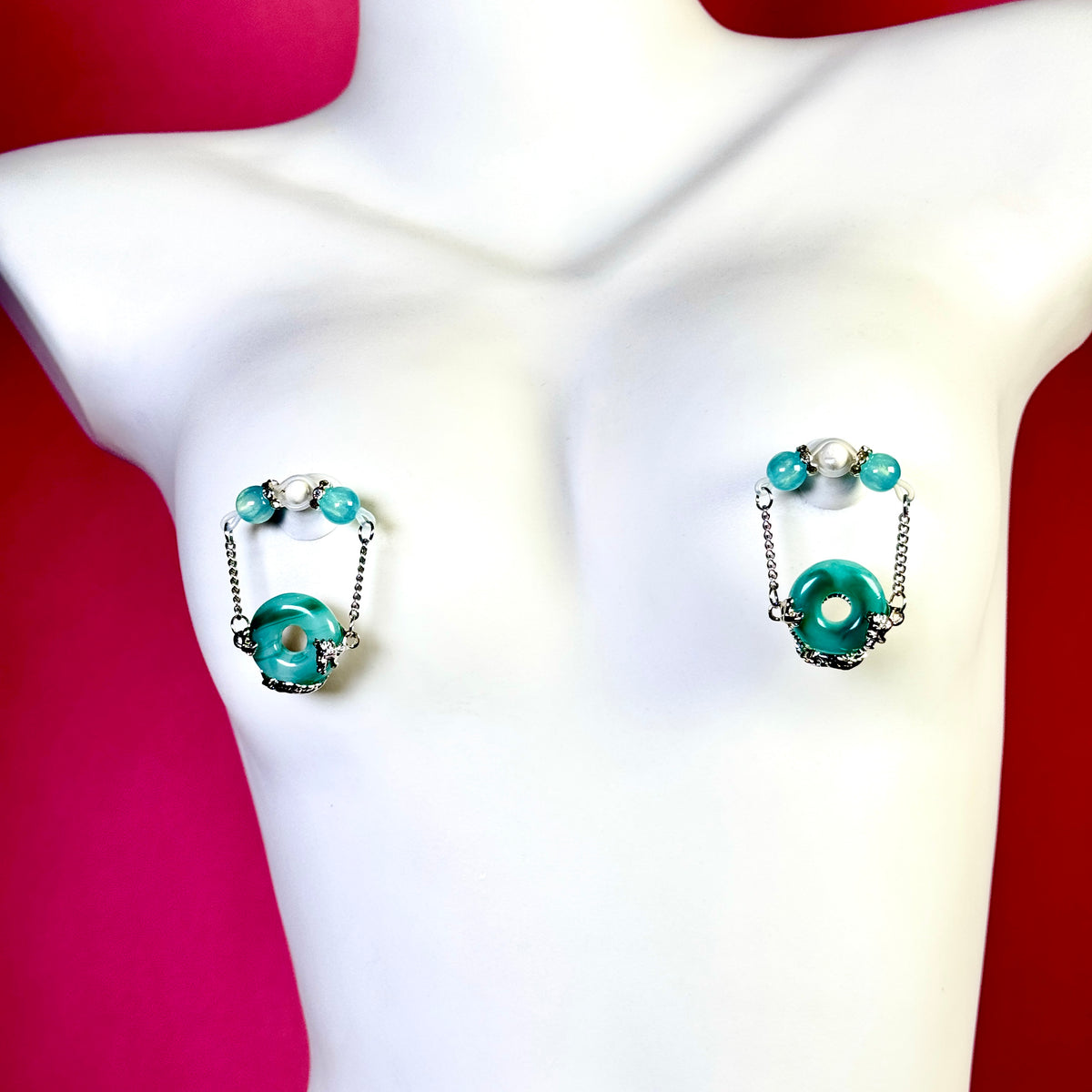 Aqua Moon Drop Nipple Clips