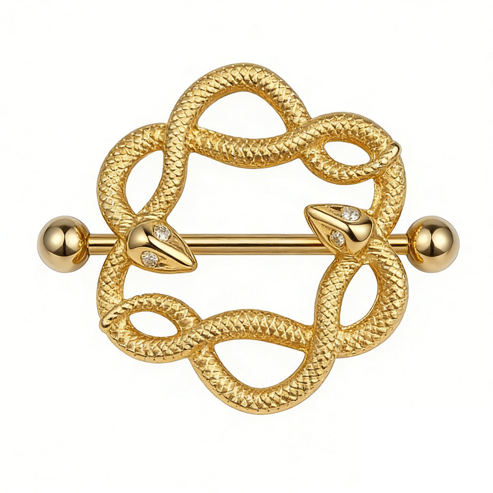 Gothic-Style Double-Serpent Nipple Shield
