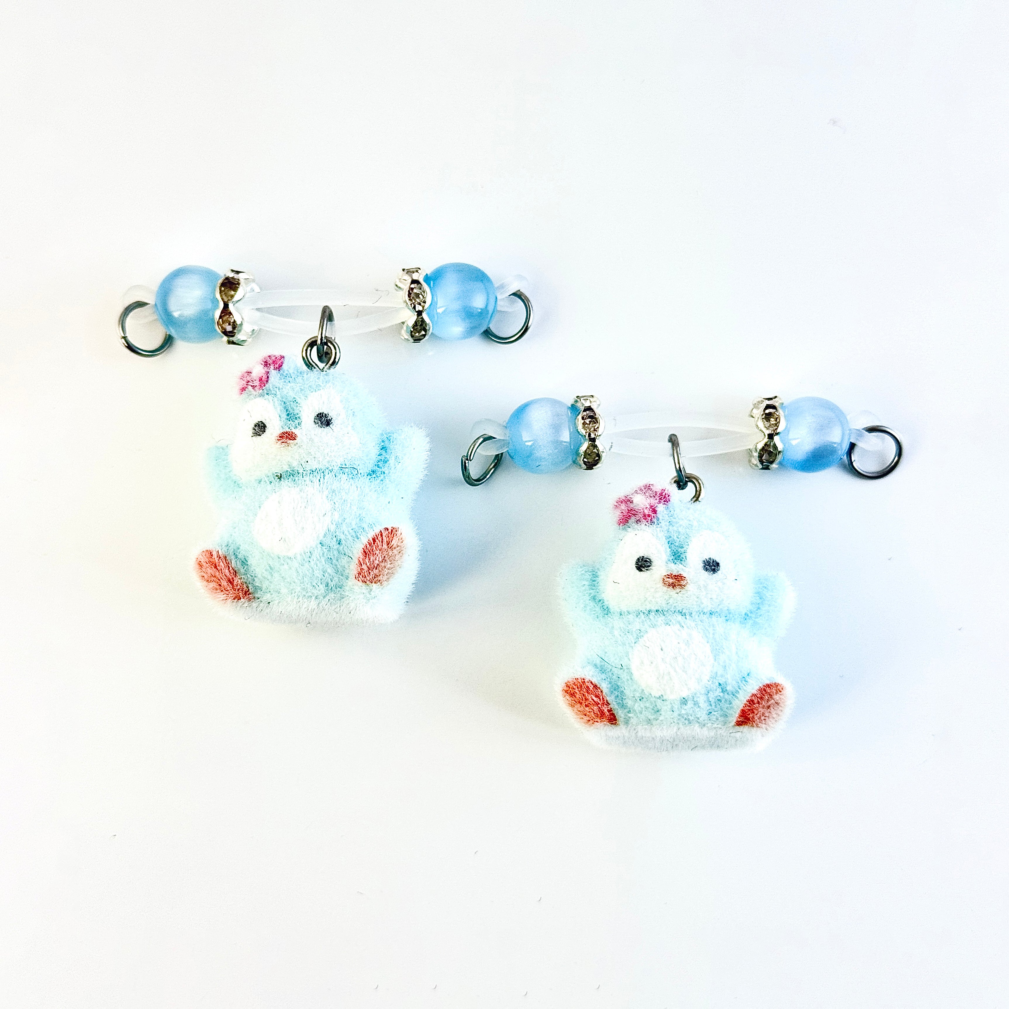 Blue Fluffy Chick Faux Nipple Ring