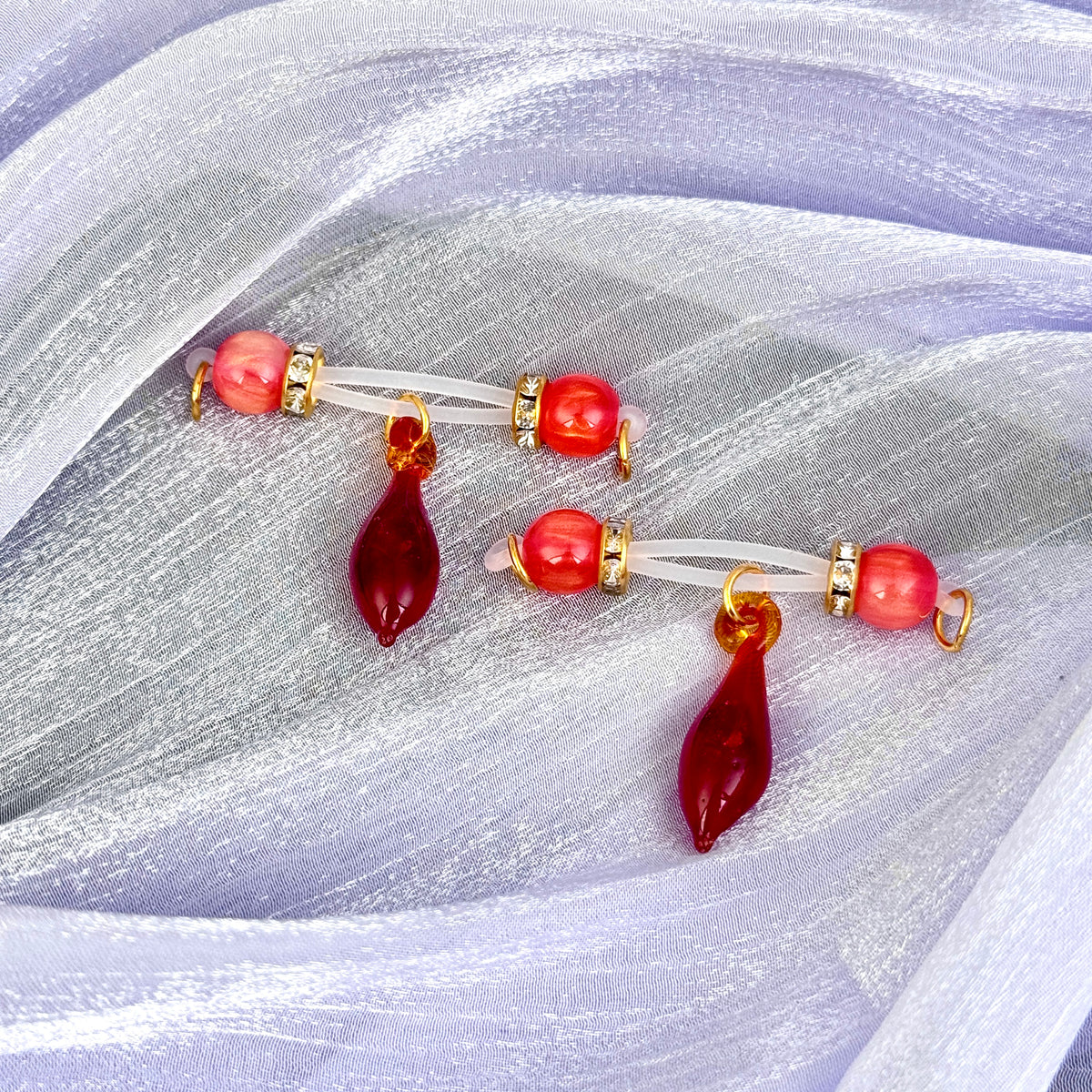 Ruby Drop Nipple Clips