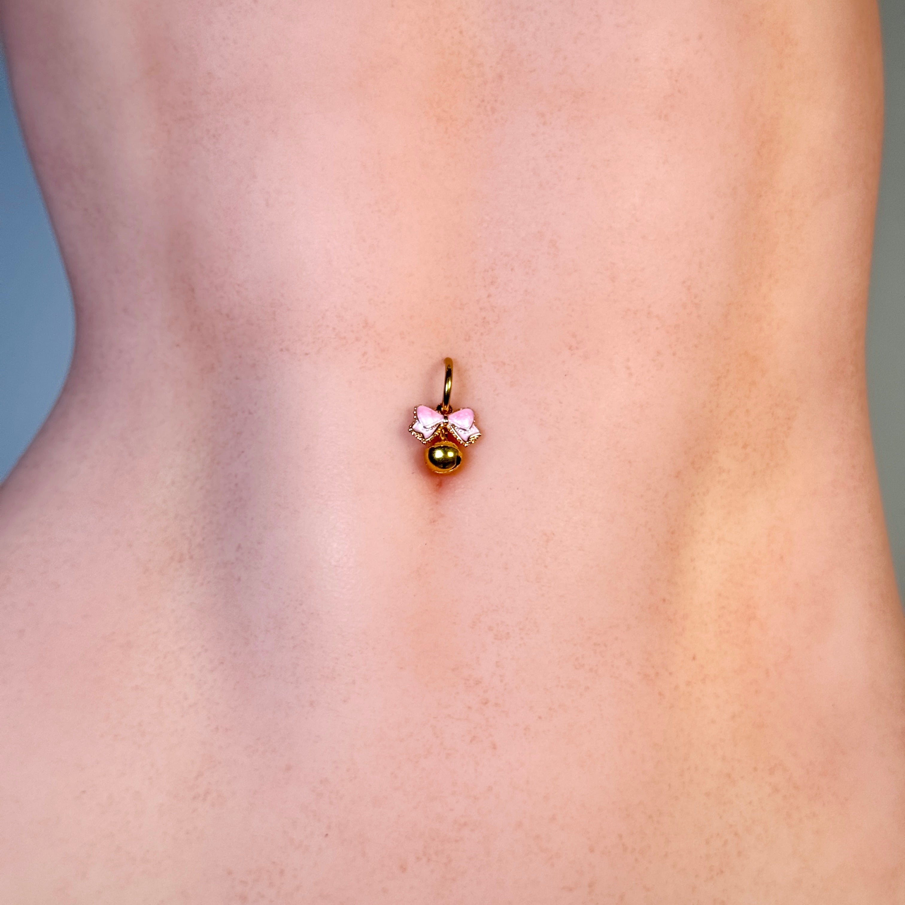 Pink Fairy Bell Faux Navel Ring