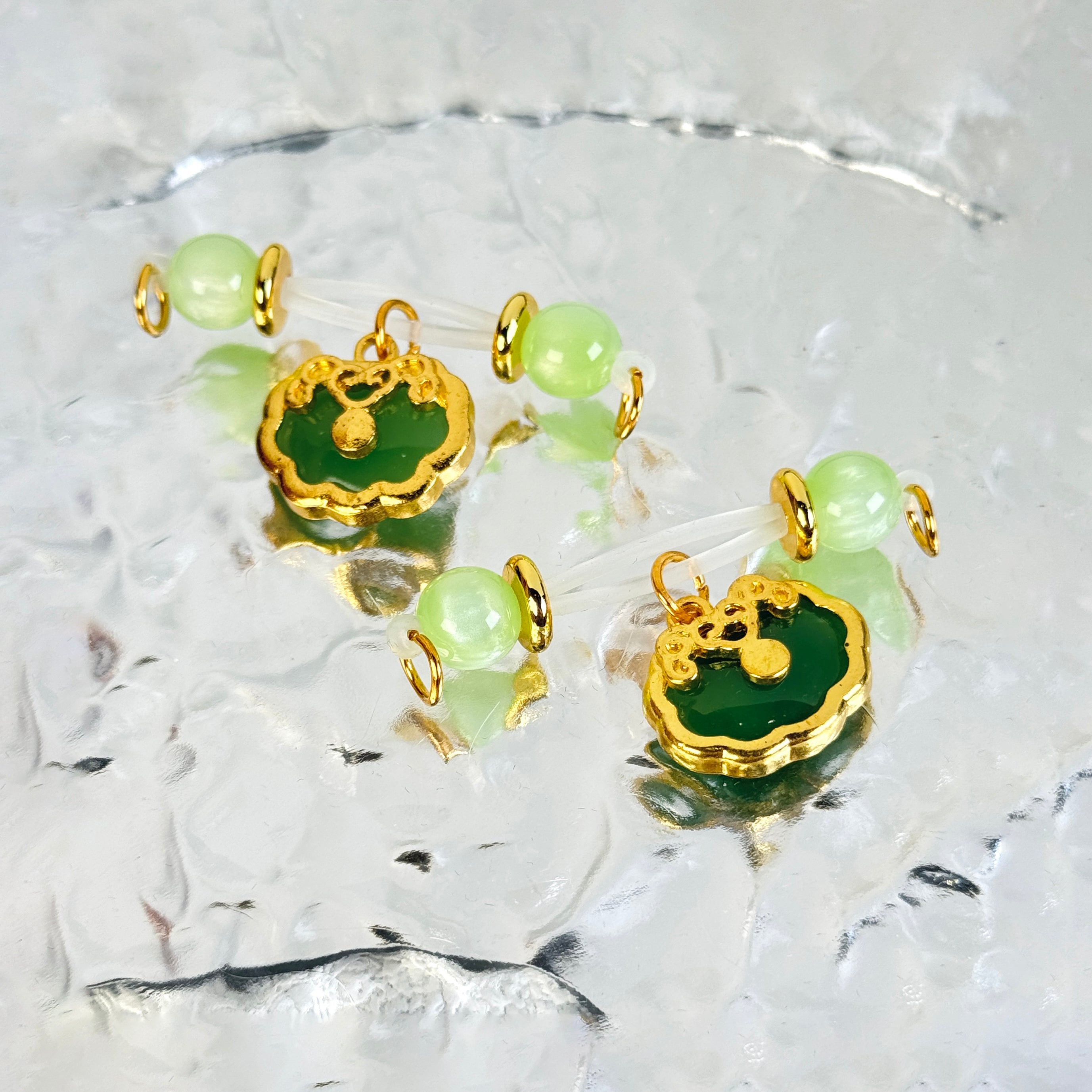 Golden Heritage Jade Clips