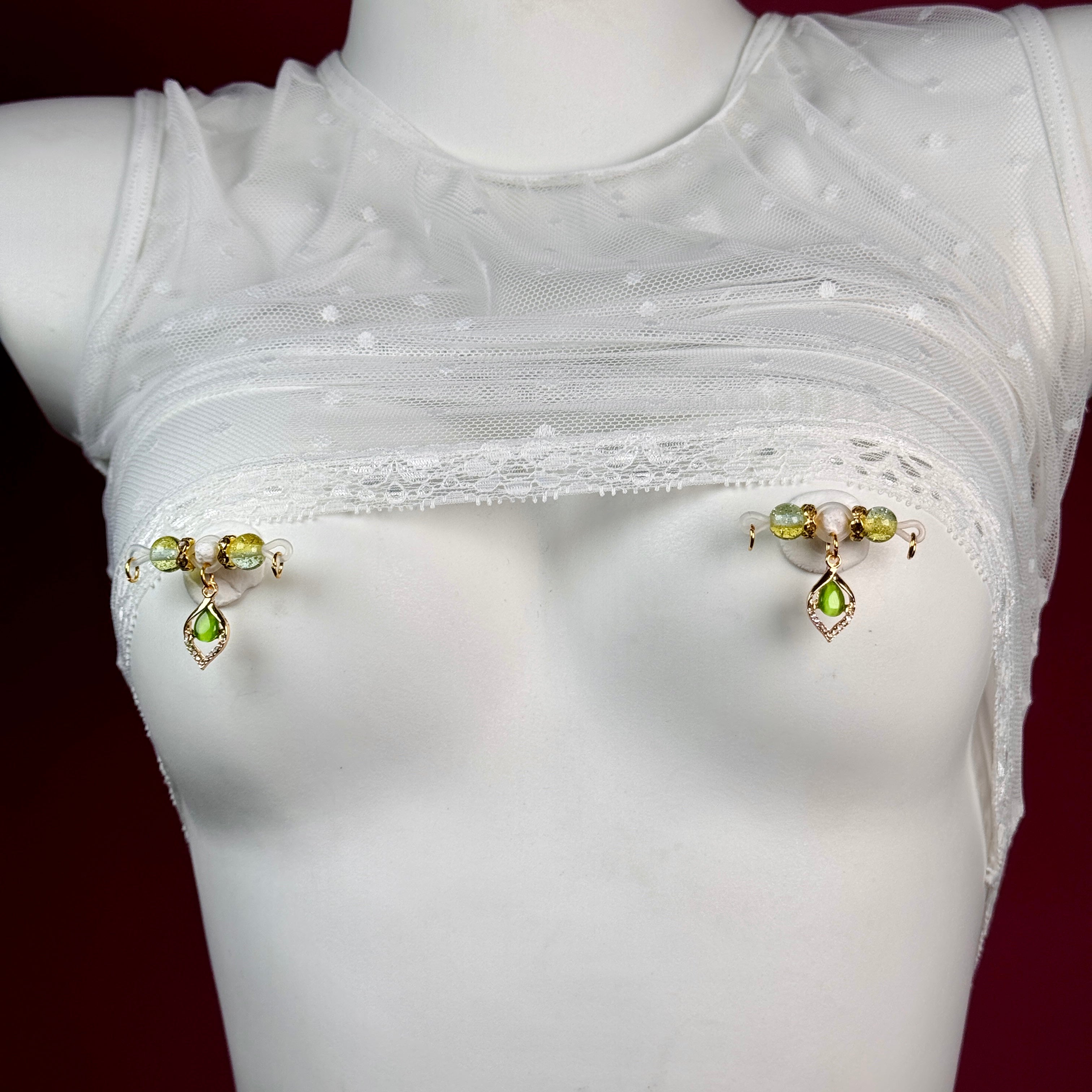 Emerald Temptation Nipple Rings