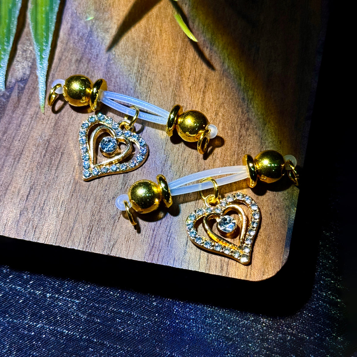 Golden Love Heart Charm Clip