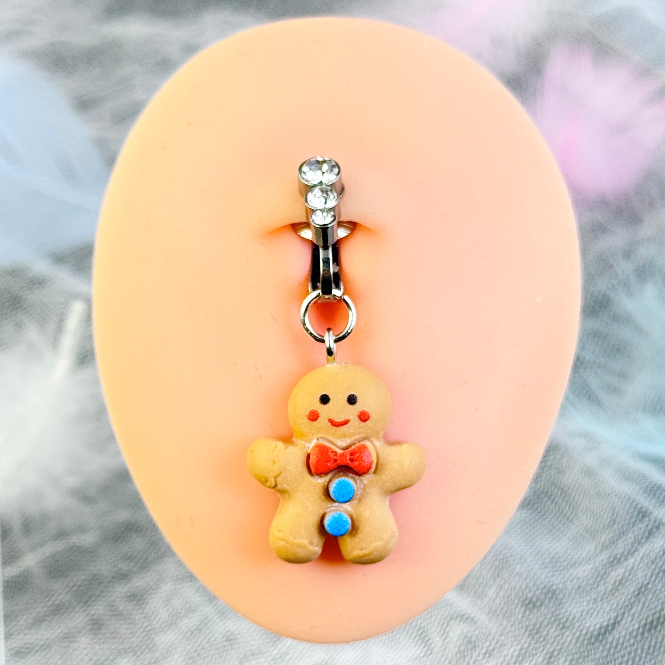 Gingerbread Man Non-Piercing Navel Ring