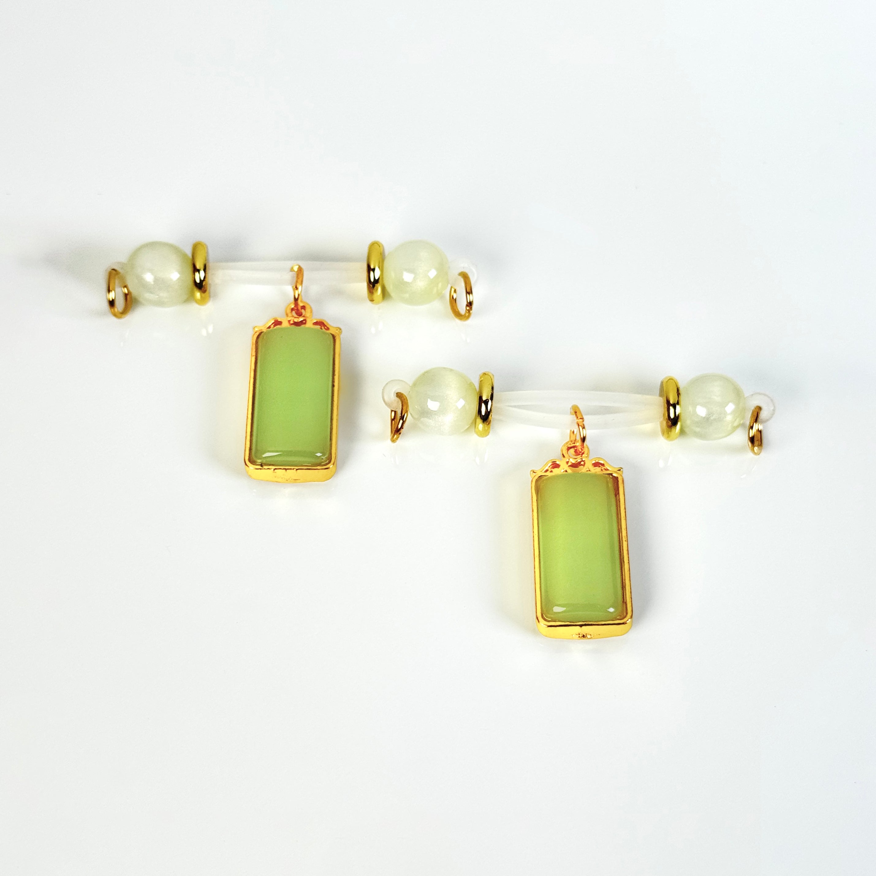 Golden Jade Temple Pendant Set