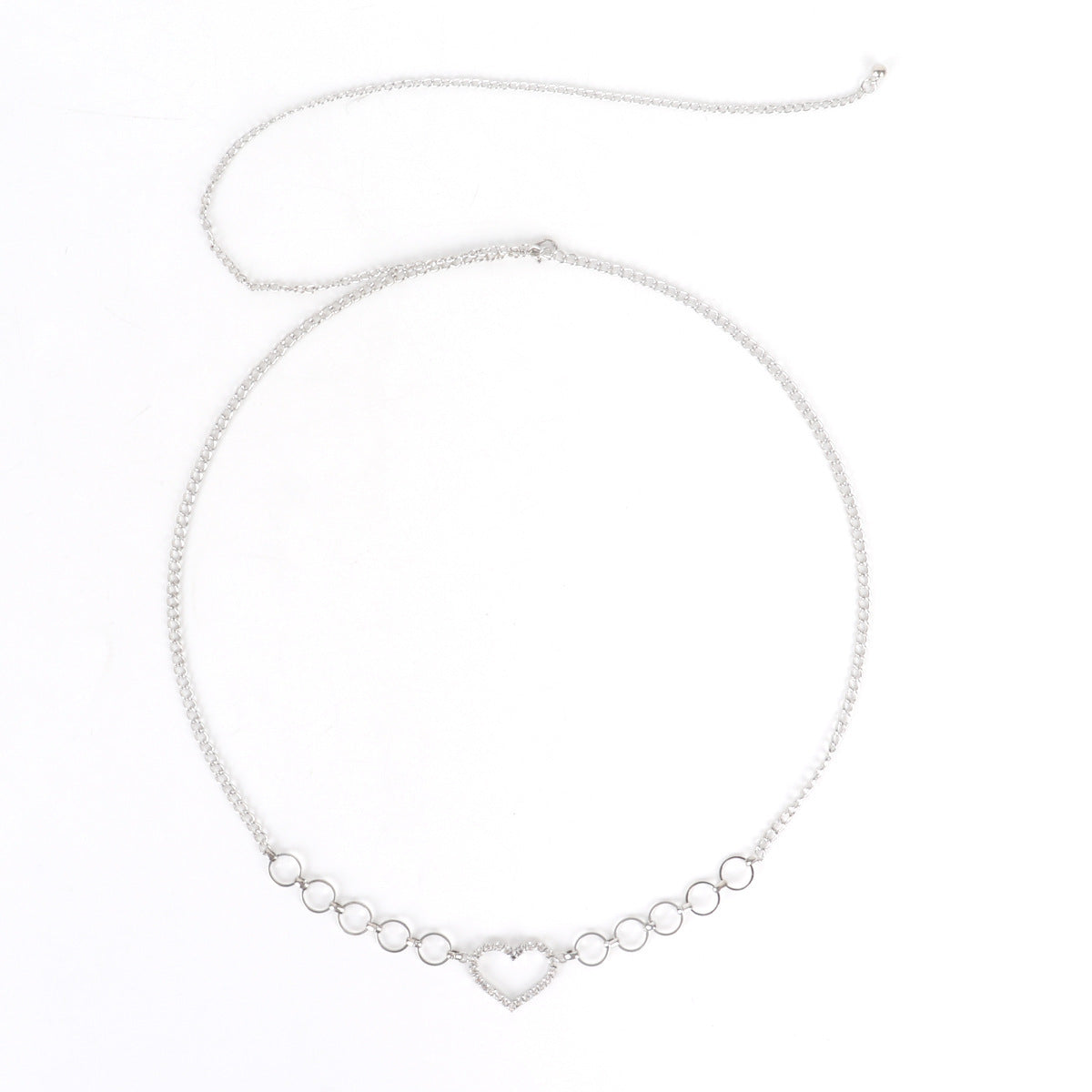 Heart-shaped crystal waist chain