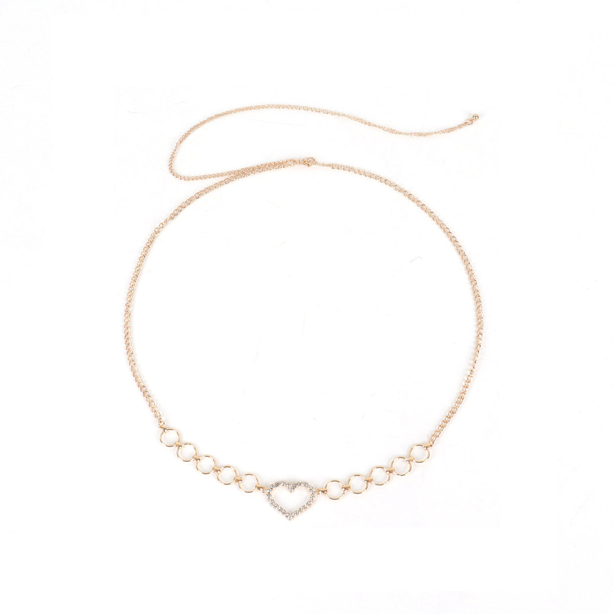 Heart-shaped crystal waist chain