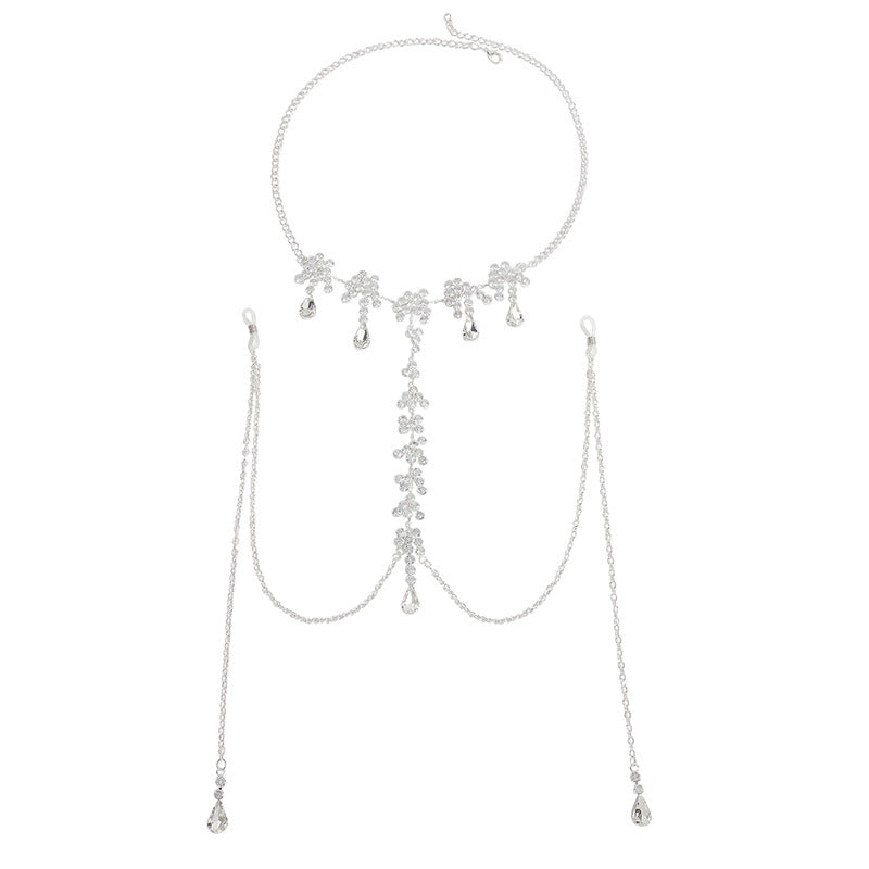 Silver Blossom Drop Torso Chain