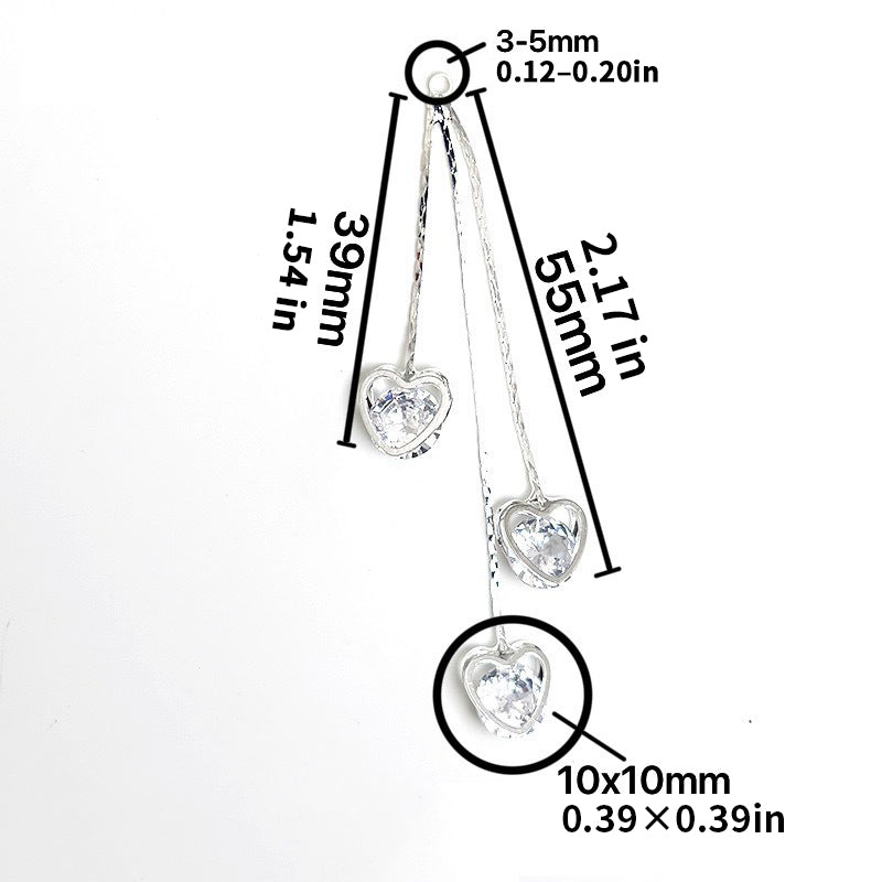 Triple-heart pendant non-piercing nipple ring