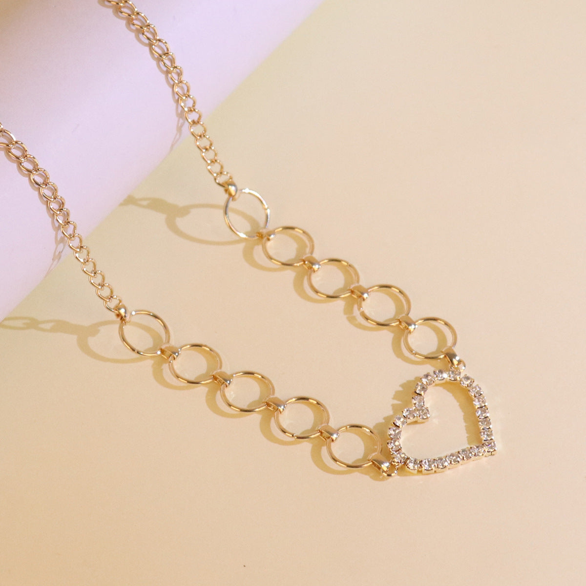 Heart-shaped crystal waist chain