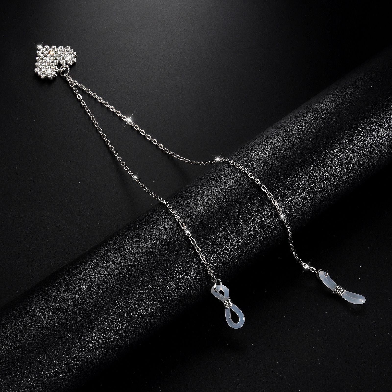 Pavé Heart Silver Torso Chain