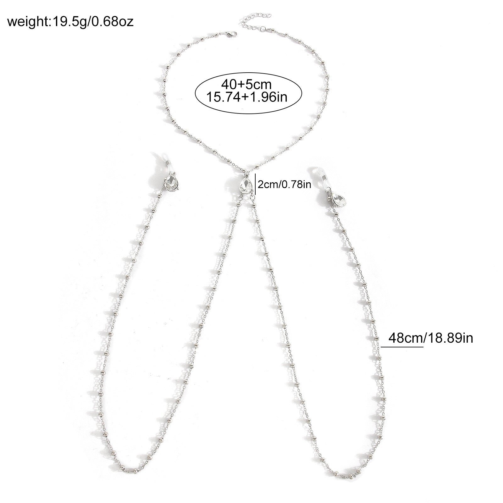 Silver Droplet Strand Torso Chain